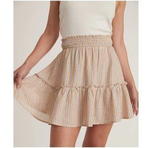 Marine Layer Smocked Mini Skirt in Multi Stripe